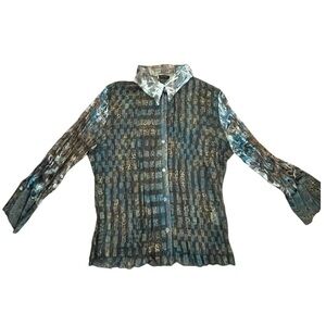 Elegant Blue and Black Women's Top